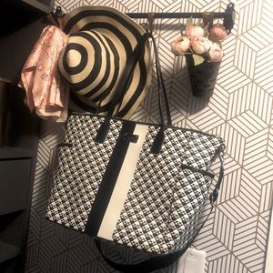 Kate Spade diaper bag tote-black/white/pink Spade